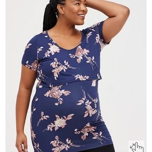 NWT Torrid Maternity 1X Nursing Top Super Soft Navy